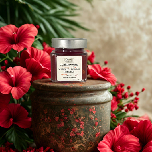 Confiture extra Mangue-pomme-hibiscus