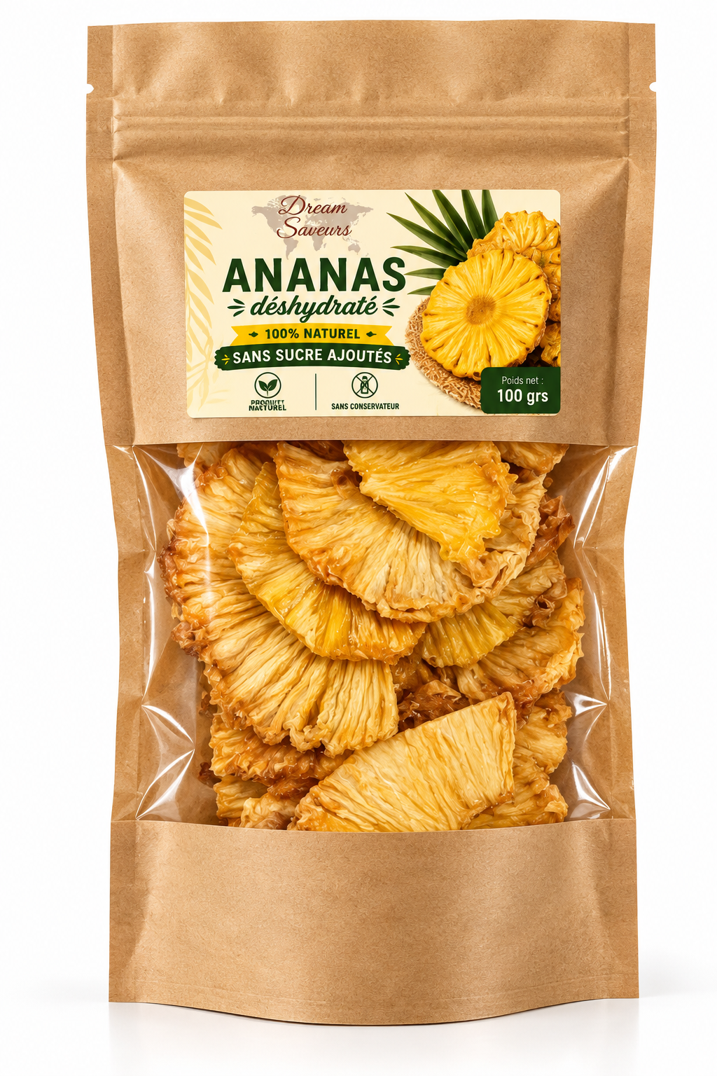 Ananas déshydraté – Sans sucre ajouté