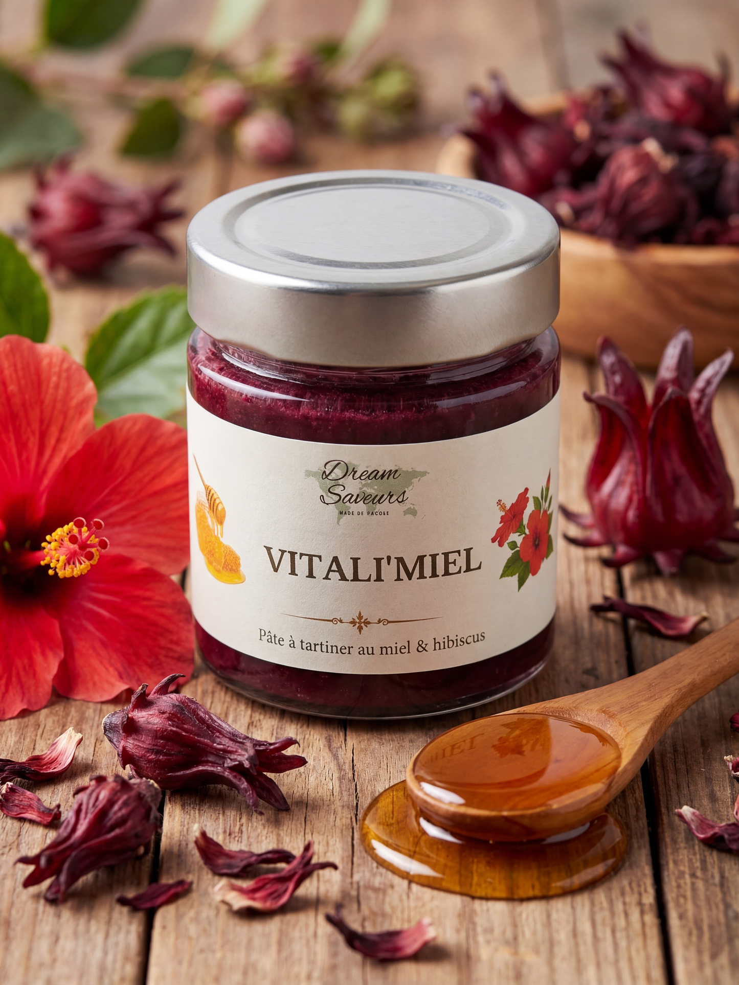 Vitali'Miel — Miel Crémeux Artisanal & Fleur d'Hibiscus