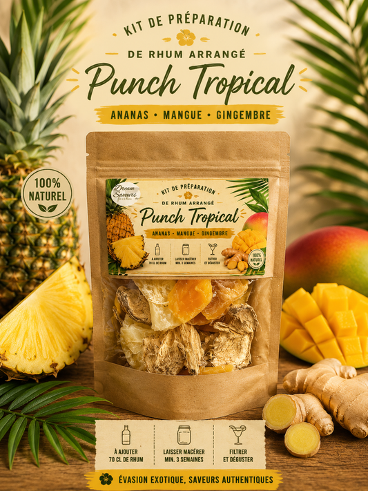 Préparation pour Rhum Arrangé "Punch Tropical"– Ananas, Mangue & Gingembre