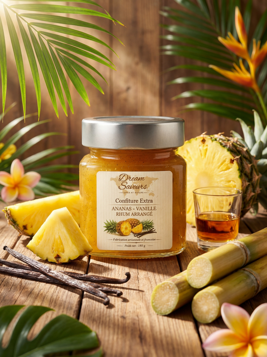 Confiture extra ananas-vanille-rhum arrangé