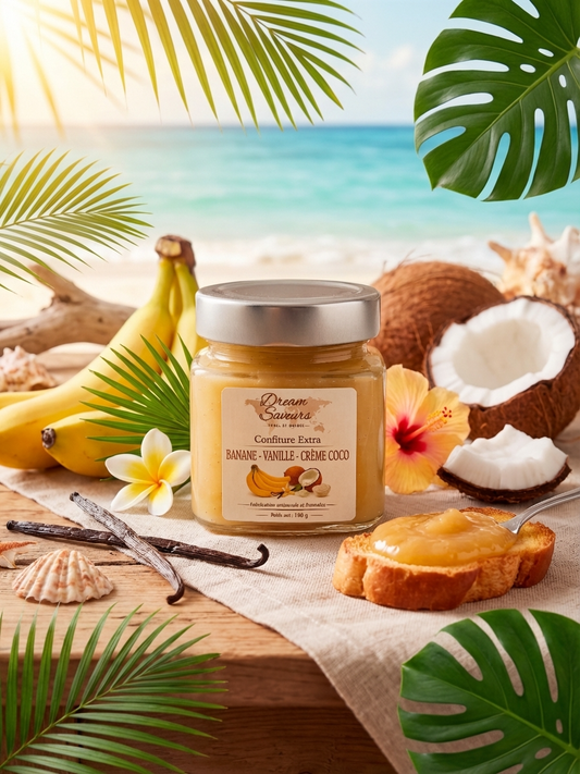 Confiture extra banane-vanille-crème coco