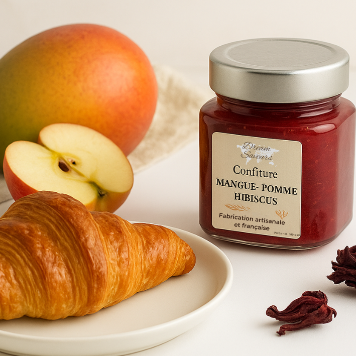 Confiture Mangue-pomme-hibiscus