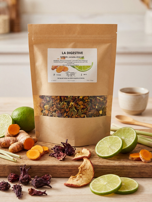 Infusion digestive - Curcuma, citron vert