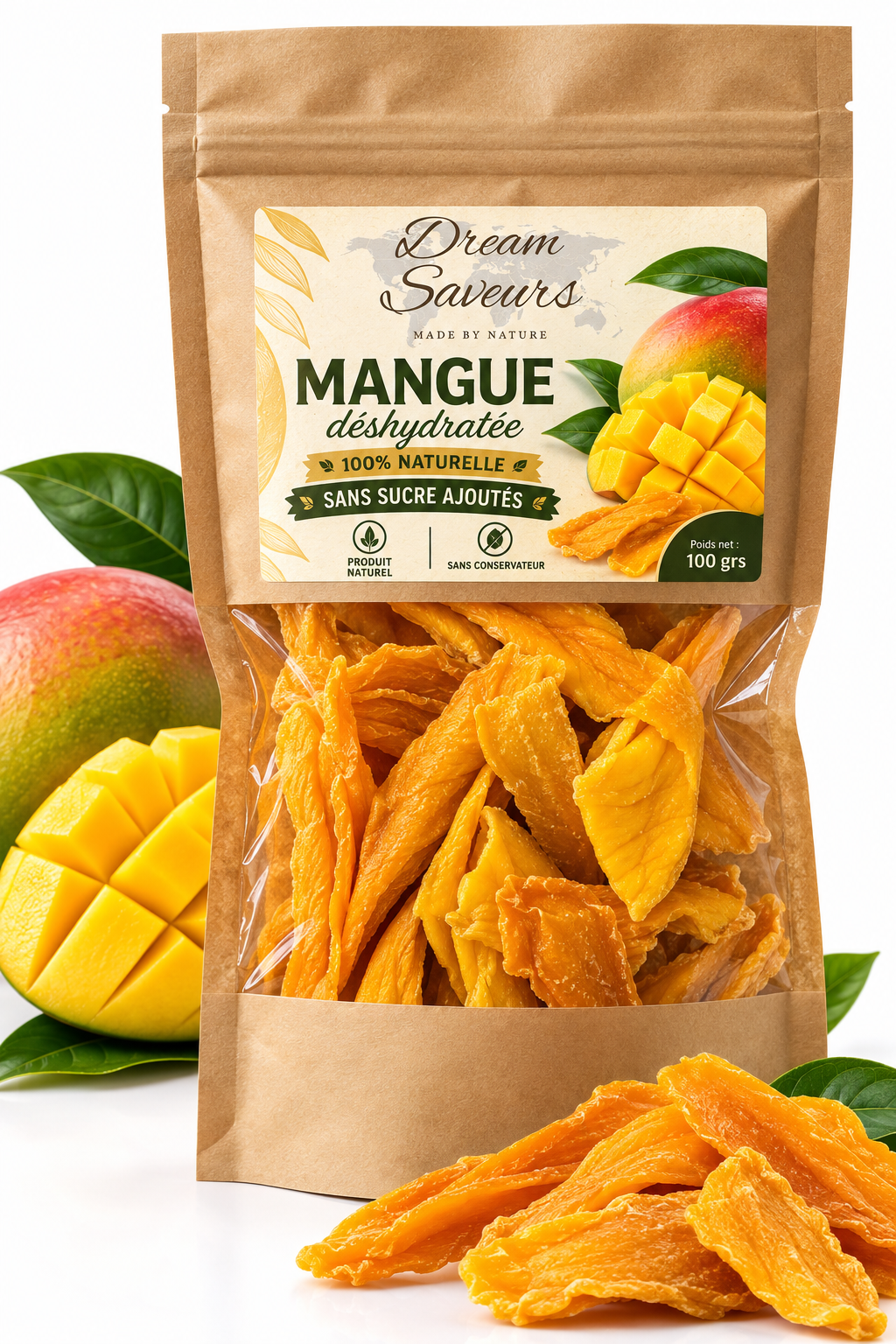 Mangue déshydratée sans sucre ajouté