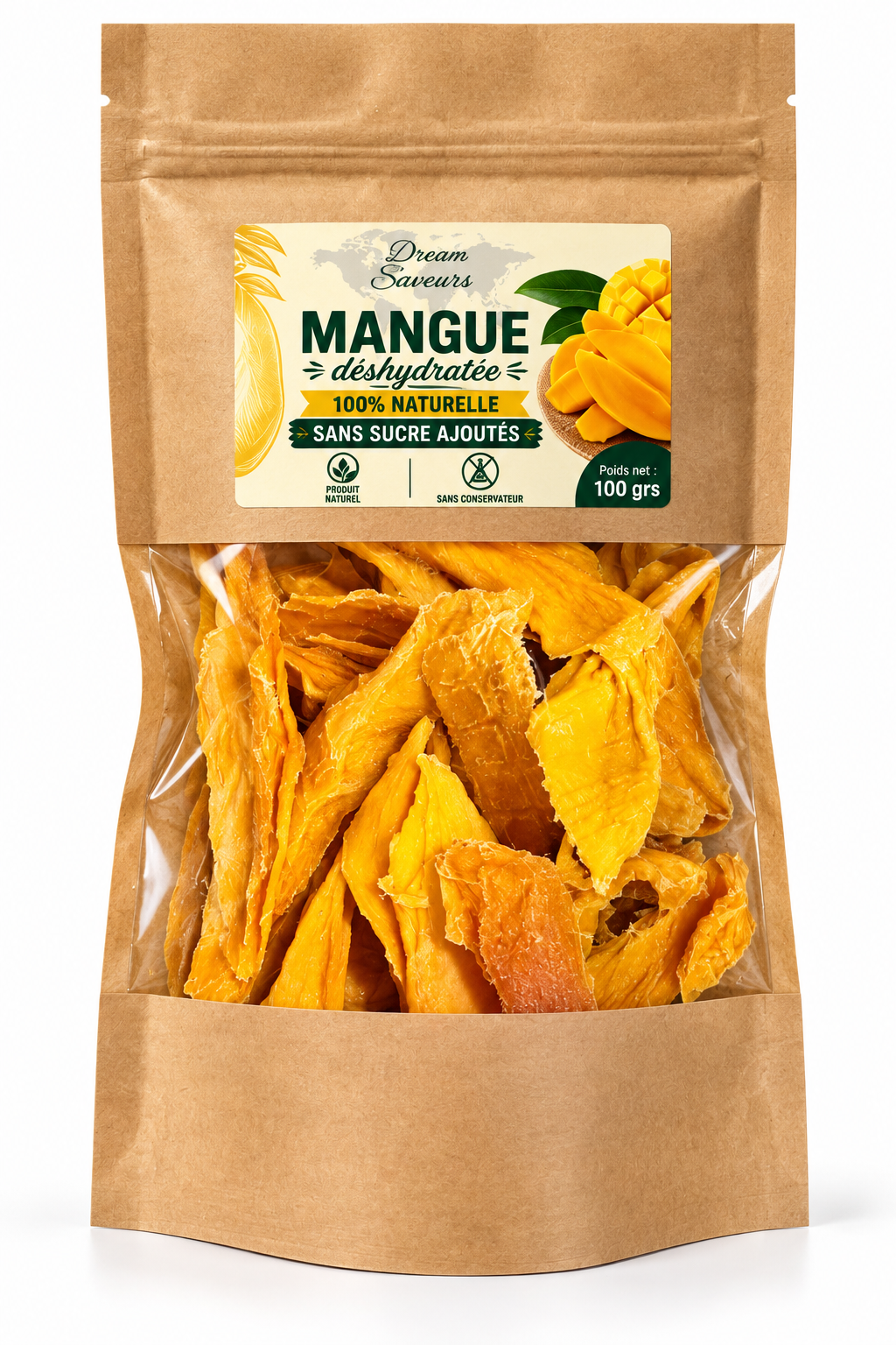 Mangue déshydratée sans sucre ajouté